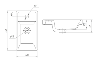 Раковина Универсал Енисей 40 см