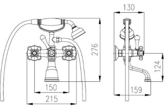 Смеситель для ванны Rav Slezak Morava Retro MK359.5/2CMAT черный