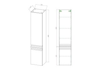 Шкаф пенал для ванной Aquatek AQ70035R-LC петли справа капучино светлый