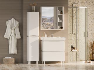 Напольная тумба под раковину Misty Венера 80см белый