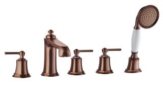 Смеситель на борт ванны Swedbe Terracotta Art 2508 на пять отверстий бронза