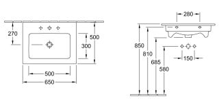 Villeroy Boch 4124 65R1 VENTICELLO Раковина 650*500