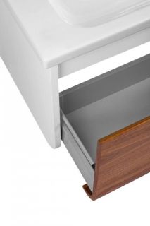 Подвесная тумба под раковину Veedi Vision VSN600T-CR 60см белый/дуб орех