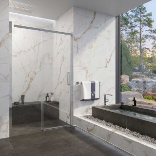 Душевая дверь Veconi Vianno VN-70CH, 1600x1950, хром, стекло прозрачное