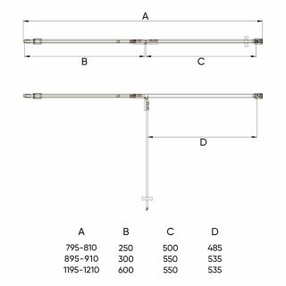 Душевая дверь Veconi Vianno VN-73RG/L, 900x1950, Золото брашинг, стекло дождь