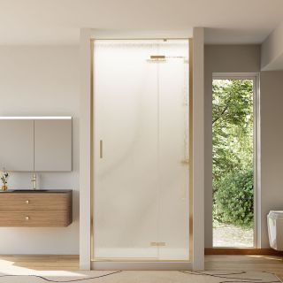 Душевая дверь Veconi Vianno VN-73RG/R, 900x1950, Золото брашинг, стекло дождь