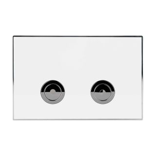 Клавиша смыва для пневматической инсталляции Point Венера PN44071WC белый/хром