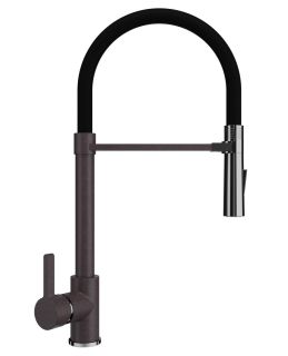 Смеситель для кухни Ulgran Classic U-024-345 с высоким гибким изливом шоколад