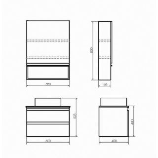 Тумба-умывальник Comforty Эдинбург 60-2 00-00005701
