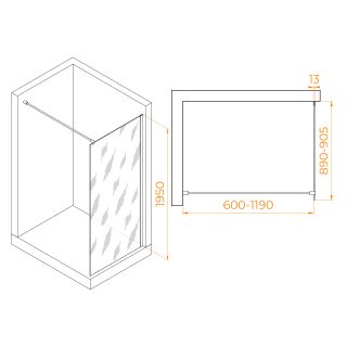 Душевая перегородка RGW WA-010 351001009-11 90см хром