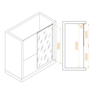 Душевая перегородка RGW WA-034 351003410-21 100см хром