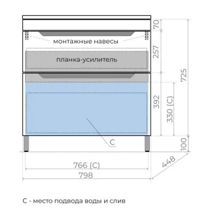 Тумба под раковину  Style Line Остин ЛС-00002393 80 см белый