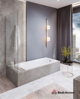 Ванна чугунная Goldman Real RL17070 170x70см с ножками