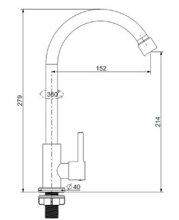 Кран на одну воду Splenka S249.481.05 сатин