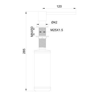 Дозатор для мыла Wonzon & Woghand WW-88SD02-BGM тёмный графит