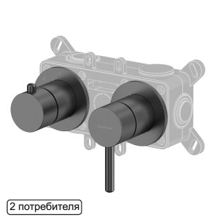 Смеситель скрытого монтажа на 2 потребителя WHITECROSS Y Y1242GM оружейная сталь