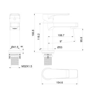 Смеситель для раковины Wonzon & Woghand Blend WW-A40222-CR хром