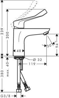 Смеситель для раковины Hansgrohe Focus 31917000 хром