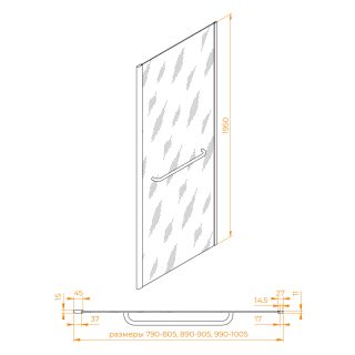 Боковая панель RGW Z-060-2 352206208-11 80см хром