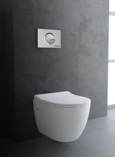 Подвесной унитаз Berges Okus белый 082127 сиденье дюропласт Toma Slim SO микролифт быстросъёмное