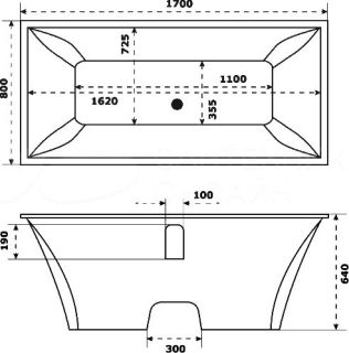 Ванна BAS Мадрид 170х80 белый