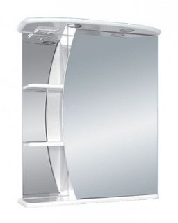 Зеркальный шкаф с подсветкой Misty Луна 60см правый белый