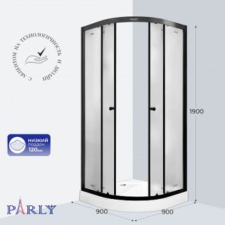 Душевой уголок с поддоном PARLY ZF911B (90х90х190)