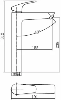Смеситель для ванны Aquanet Static AF330-21C 237445 хром