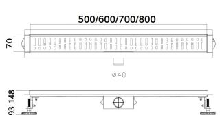 Душевой лоток Haiba HB93700-7 70см чёрный