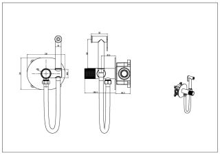 Гигиенический душ со смесителем Boheme Tech 157-BRB брашированная бронза